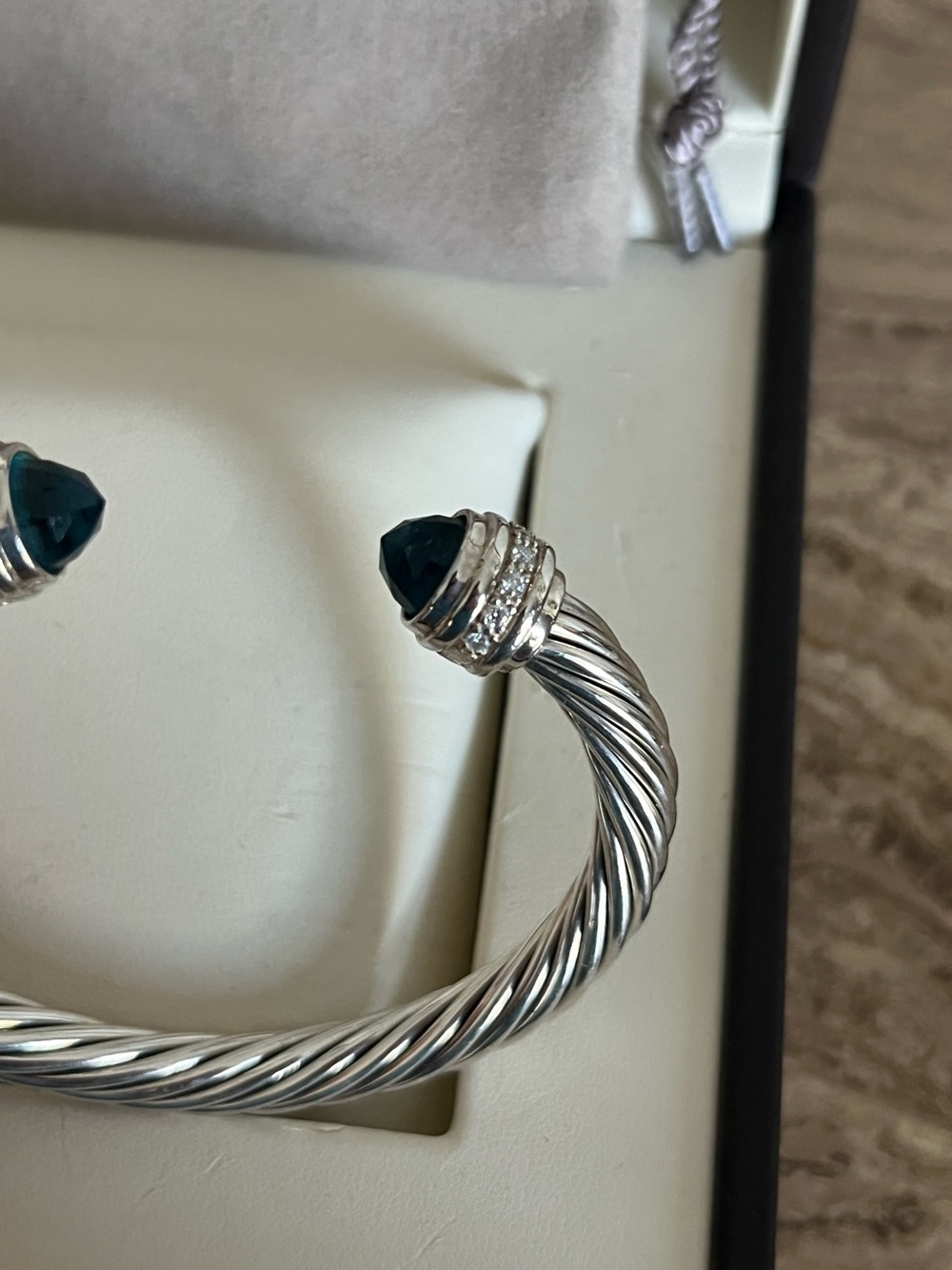 David Yurman Cable Diamond Bangle 7mm - Picture 6 of 8